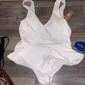 One piece white swimsuit